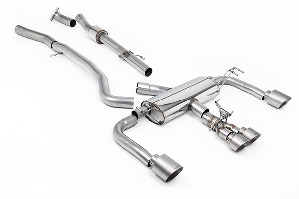 Milltek 3' Non Resonated Primary Cat Back (Louder) with Brushed Titanium GT Tips