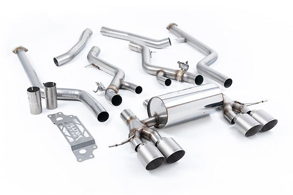 Milltek Non Resonated Cat-Back with Brushed Titanium Trims (Removes Secondary Cats)