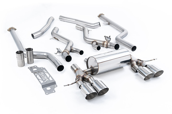 Milltek Non Resonated Cat-Back with GT-115 Polished Trims (Removes Secondary Cats)