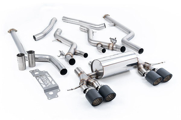 Milltek Non Resonated Cat-Back with JET-115 Carbon Trims (Removes Secondary Cats)