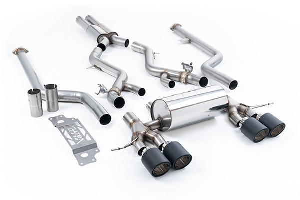Milltek Resonated Cat-Back with JET-115 Carbon Trims (Removes Secondary Cats)