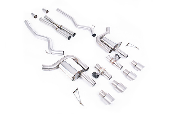 Milltek Active Valved Cat Back with X Pipe and Brushed Titanium Tips