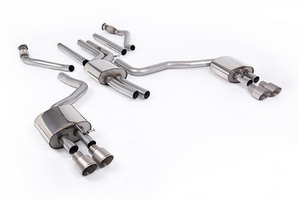 Milltek Resonated Cat Back with Brushed Titanium Trims