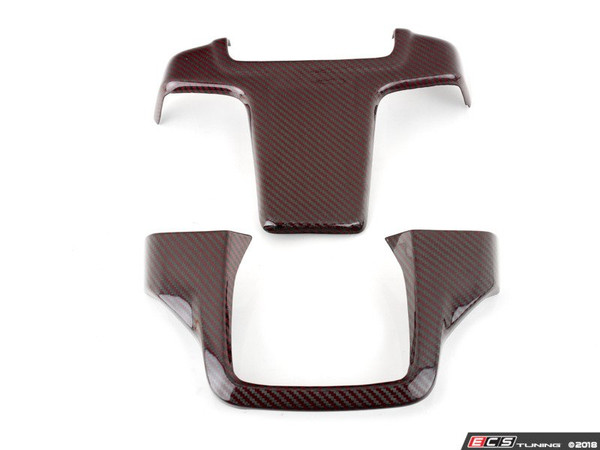 Audi 3.0T Carbon Fiber Engine Cover Kit - Red