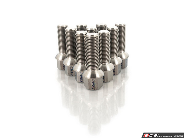 Titanium Ball Seat Wheel Bolt - 14x1.5x35mm - Set Of 10
