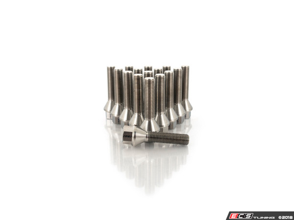 Titanium Conical Seat Wheel Bolt - 14x1.25x55mm - Set Of 16