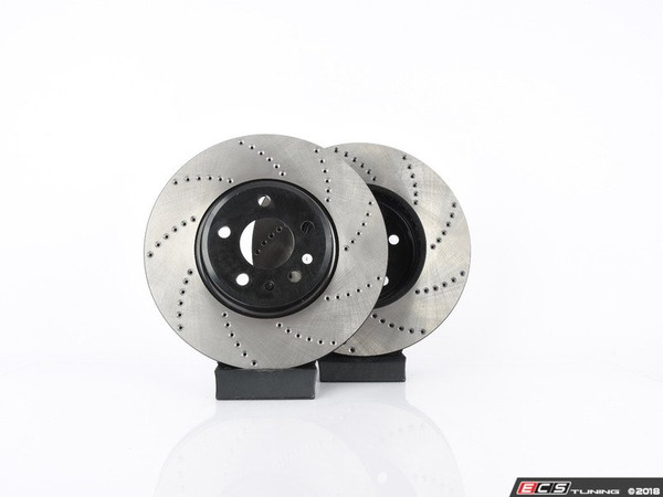 Front V4 Cross Drilled Brake Rotors - Pair (320x30)