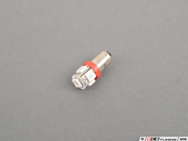 BA9S 9mm Bayonet Bulb 5 LED Chip Twist-In Red LED Bulb - Priced Each