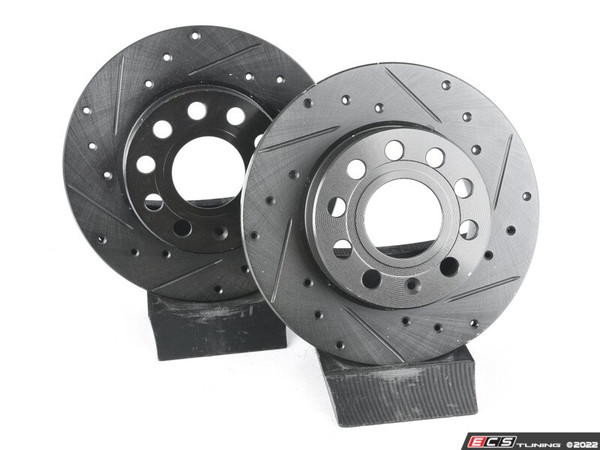 Rear V5 Drilled & Slotted Brake Rotors - Set (260x12)