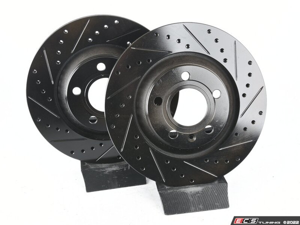 Rear V5 Drilled & Slotted Brake Rotors - Set (300x22)