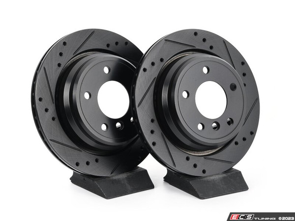 Rear V5 Drilled & Slotted Brake Rotors - Set (298x20)