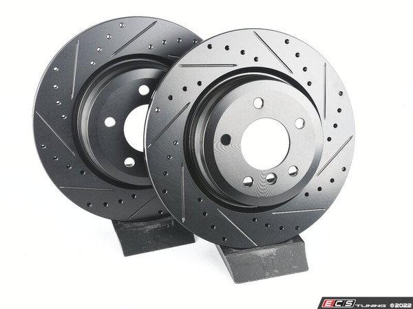 Rear V5 Drilled & Slotted Brake Rotors - Set (336x22)