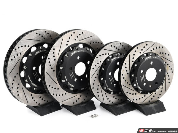 8V RS3 - 2-Piece Drilled & Slotted Brake Rotors - Front and Rear