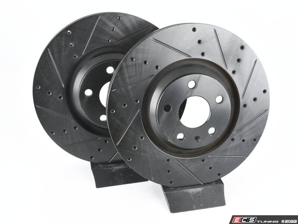 Front V5 Drilled & Slotted Brake Rotors - Set (340x30)