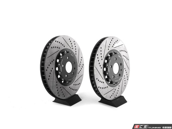 Front Cross-Drilled & Slotted 2-Piece Brake Rotors - Pair (380x36)