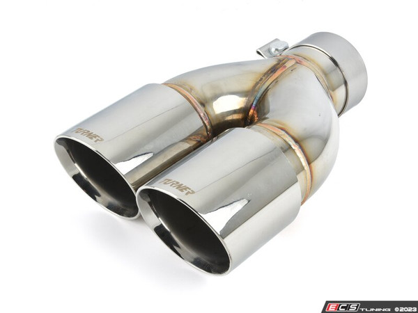 Turner Motorsport Double Wall Slash Cut Exhaust Tip - 2.75 Inlet - 3.5 OD - Stepped Left - Mirror