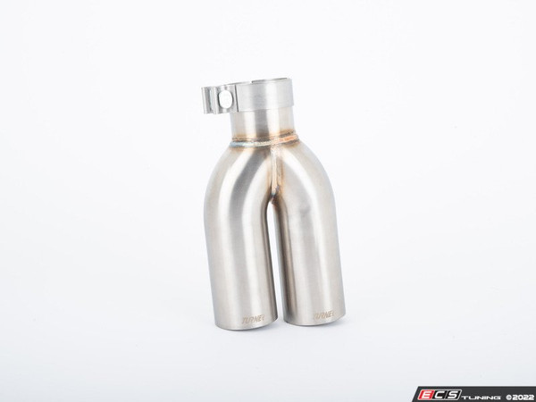 Turner Motorsport Single Wall Straight Cut Exhaust Tip - 2.5 Inlet - 3.0 OD - Stepped Left - Brushed