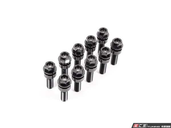 Rennline 63MM Black Titanium Lug Bolts - Set Of 10