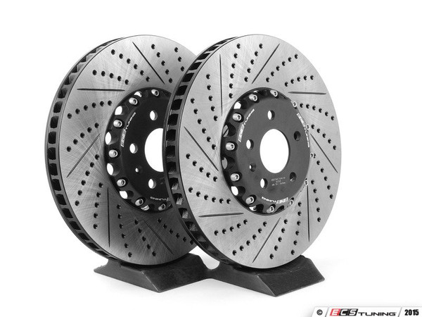 Front Cross-Drilled & Slotted 2-Piece Brake Rotors - Pair (19Z 365x38)