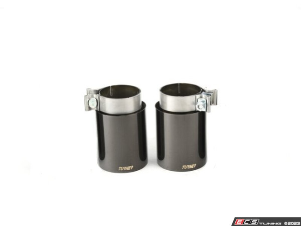 Double Wall Exhaust Tip W/ Polished Black Chrome Finish  - Pair