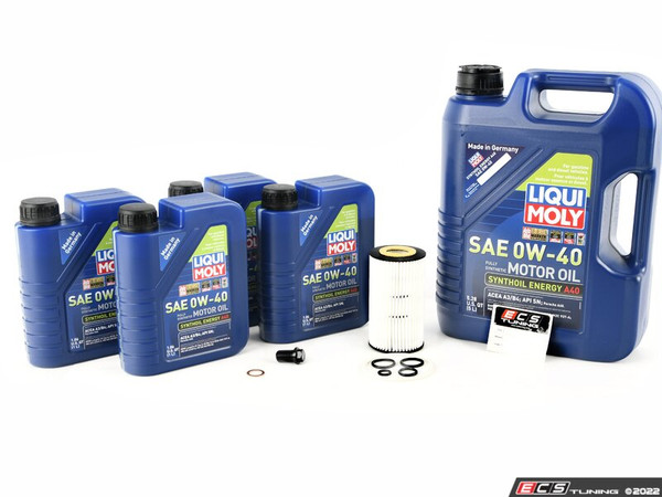 Liqui Moly Synthoil Oil Service Kit (0w-40) - With ECS Magnetic Drain Plug - ES4609290