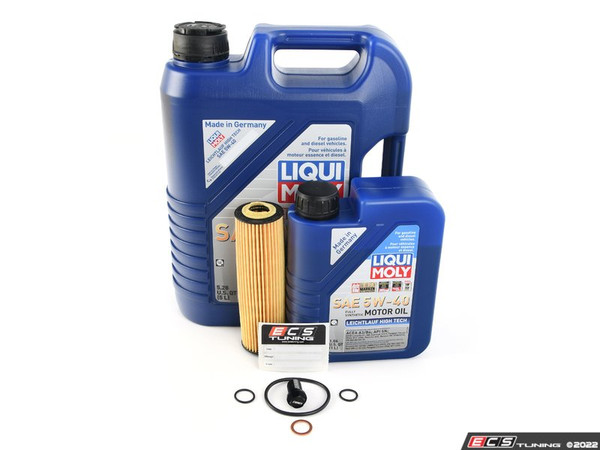 Liqui Moly Leichtlauf Oil Service Kit (5w-40) - With ECS Magnetic Drain Plug - ES4609287