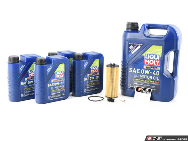 Liqui Moly Synthoil Oil Service Kit (0w-40) - With ECS Magnetic Drain Plug - ES4642919