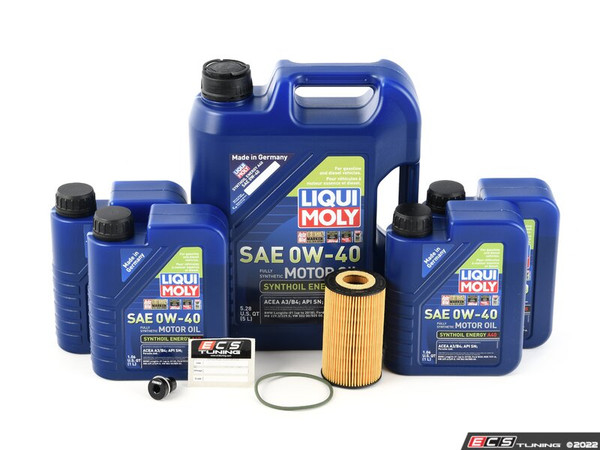 Liqui Moly Synthoil Oil Service Kit (0w-40) - With ECS Magnetic Drain Plug - ES4642998