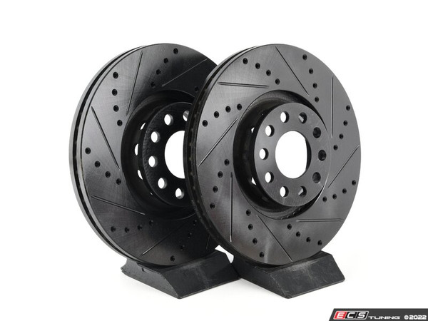 Front V5 Drilled & Slotted Brake Rotors - Set (321x30) - ES4668371