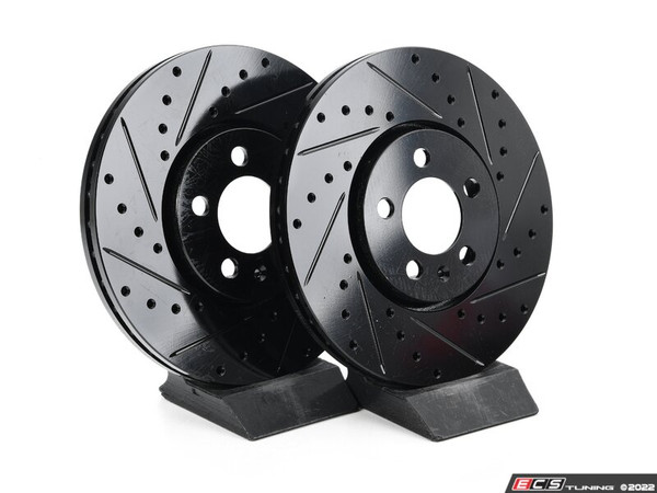 Front V5 Drilled & Slotted Brake Rotors - Set (288x25) - ES4668270