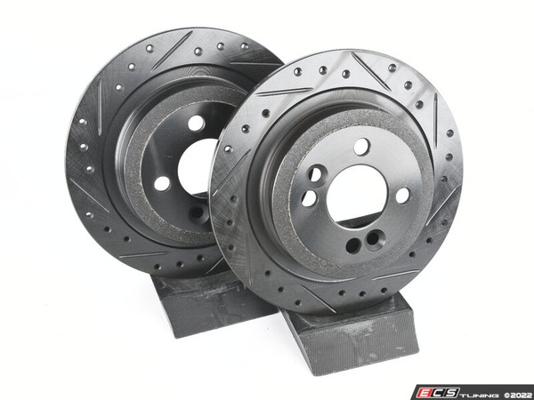 Rear V5 Drilled & Slotted Brake Rotors - Set (280x10) - ES4668585