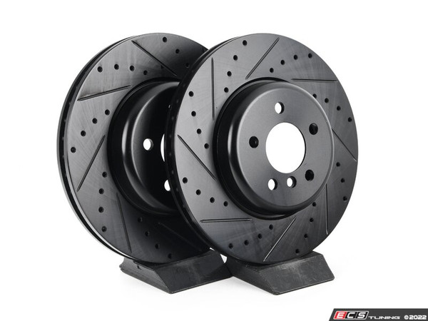 Front V5 Drilled & Slotted Brake Rotors - Set (348x30) - ES4669204