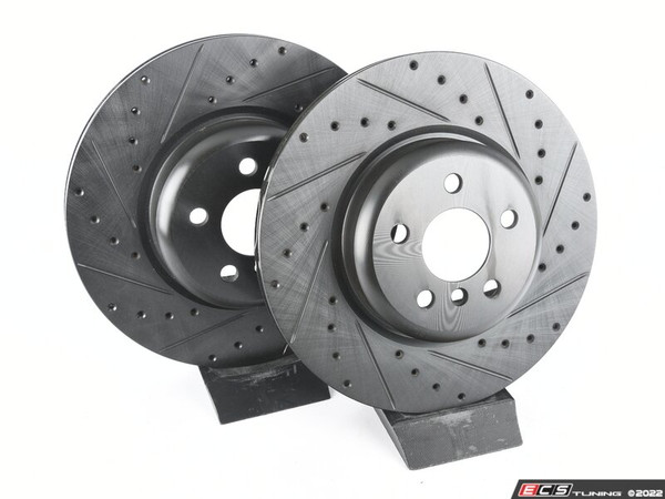 Rear V5 Drilled & Slotted Brake Rotors - Set (345x24) - ES4669075