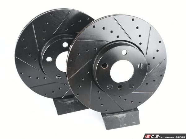 Front V5 Drilled & Slotted Brake Rotors - Set (332x30) - ES4669094