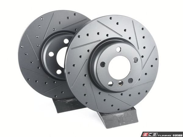 Front V5 Drilled & Slotted Brake Rotors - Set (340x30) - ES4669214