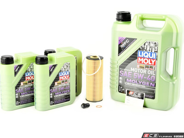 Liqui Moly Molygen Oil Service Kit (5w-40) - With ECS Magnetic Drain Plug - ES4642874