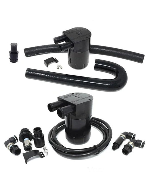 Burger Motorsport Dual Turbo Double Baffle Oil Catch Can Kit (Vacuum & Boost) - BMW / N54 / 135i / 335i / 535i