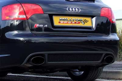 Milltek Cat Back Non Resonated Exhaust - Excluding Exhaust Valves - Satin Sheen Black Tips - RS4 B7 4.2 V8
