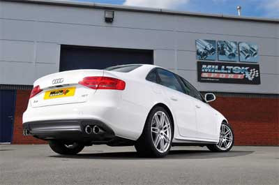 Milltek Resonated - Quad Outlet - Polished Tips - B8 A4 - Manual Transmission