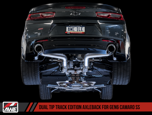 AWE Track Edition Axleback Exhaust for Gen6 Camaro SS - Chrome Silver Tips (Dual Outlet)