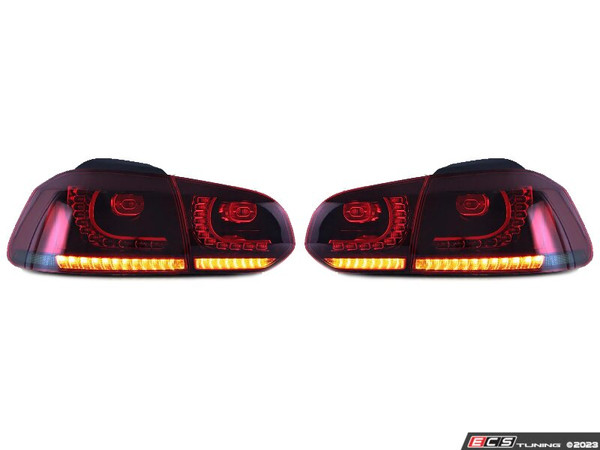 MK6 European LED Dynamic Tail Light Set - Dark Red/Smoked | ES4810454