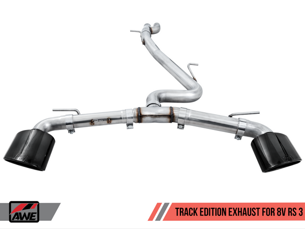 AWE Track Edition Exhaust for Audi 8V RS 3 - Diamond Black RS-style Tips