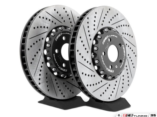 Front Cross Drilled & Slotted 2-Piece Brake Rotors - Pair (380x38)