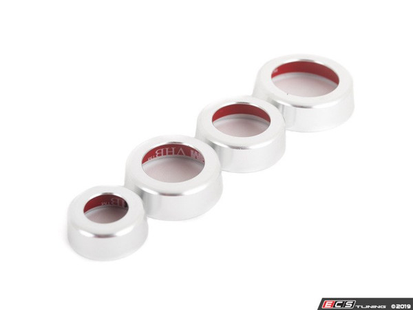 Audi B8 Billet Aluminum Control Ring Kit - SMOOTH - Clear Anodized
