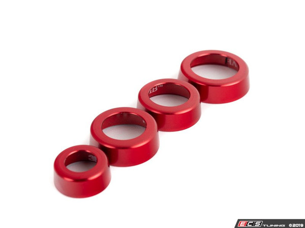 Audi B8 Billet Aluminum Control Ring Kit - SMOOTH - Red Anodized