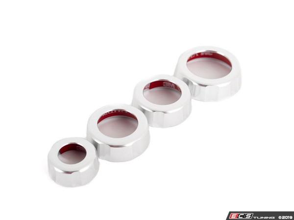Audi B8 Billet Aluminum Control Ring Kit - NOTCHED - Clear Anodized