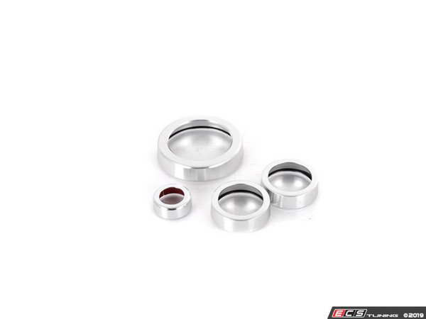 Audi B9 Billet Aluminum Control Ring Kit - SMOOTH - Clear Anodized Large MMI