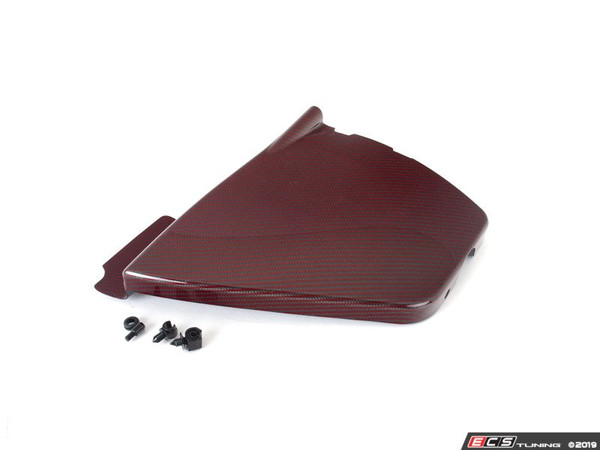 B8 S4 Carbon Fiber Left Side Engine Bay Cover - Red Carbon/Kevlar