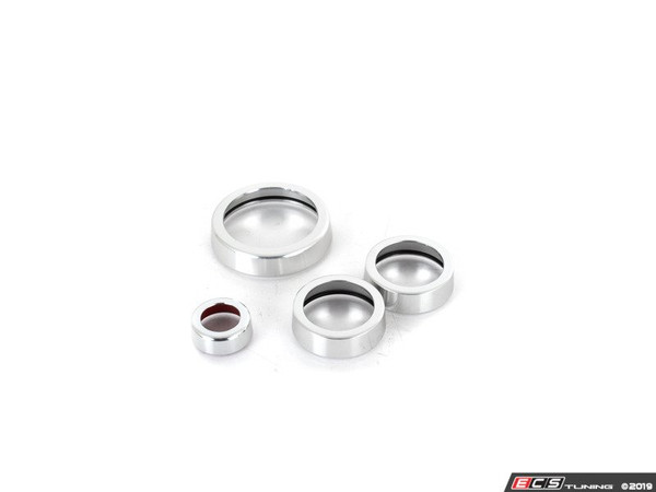 Audi B9 Billet Aluminum Control Ring Kit - SMOOTH - Clear Anodized Small MMI