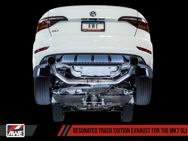 AWE Track Edition Exhaust - Resonated - for MK7 Jetta GLI w/ High Flow Downpipe (not included) - Chrome Silver Tips